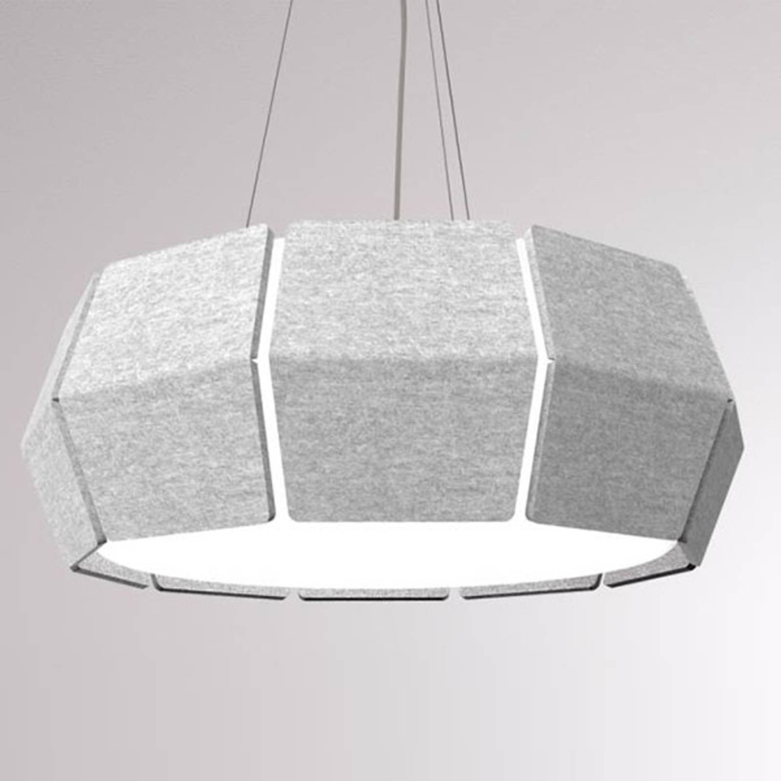Molto Luce Decafelt LED-Pendellampe akustik grau Ø 76 cm