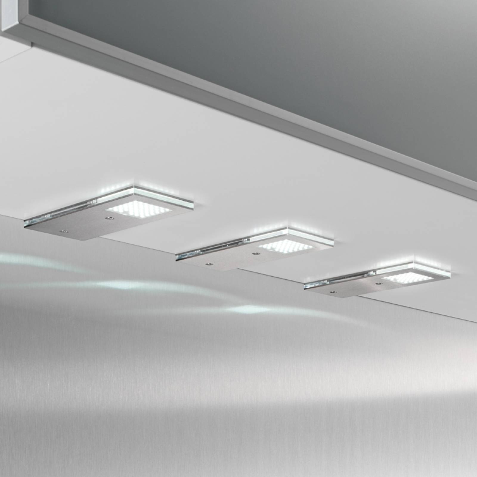 Evotec Praktische LED-Unterbauleuchte Flat I, 3er-Set