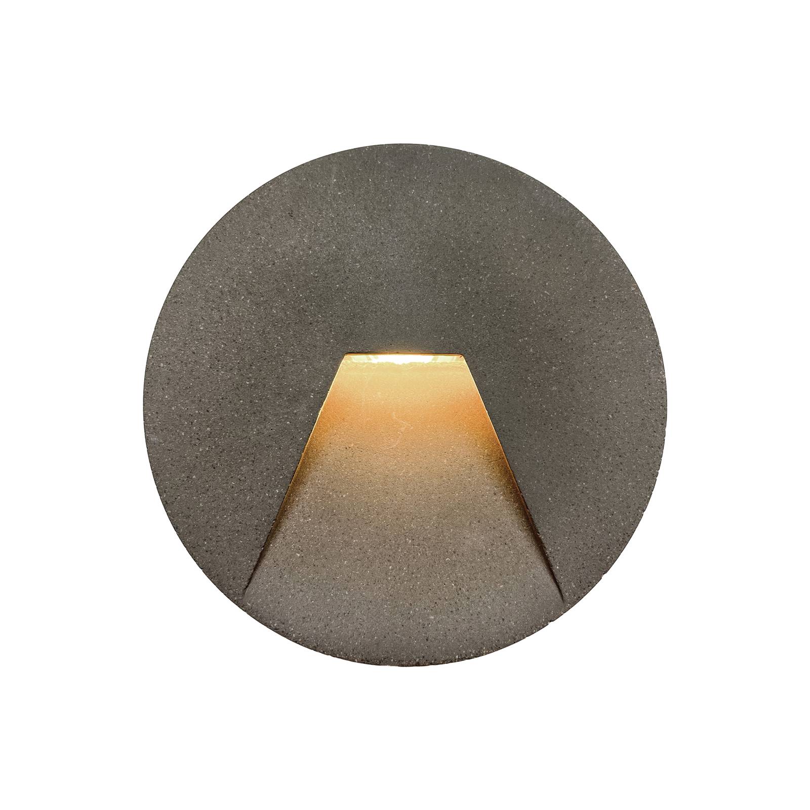 Viokef LED-Außenwandeinbauleuchte Space, grau, Ø 12 cm