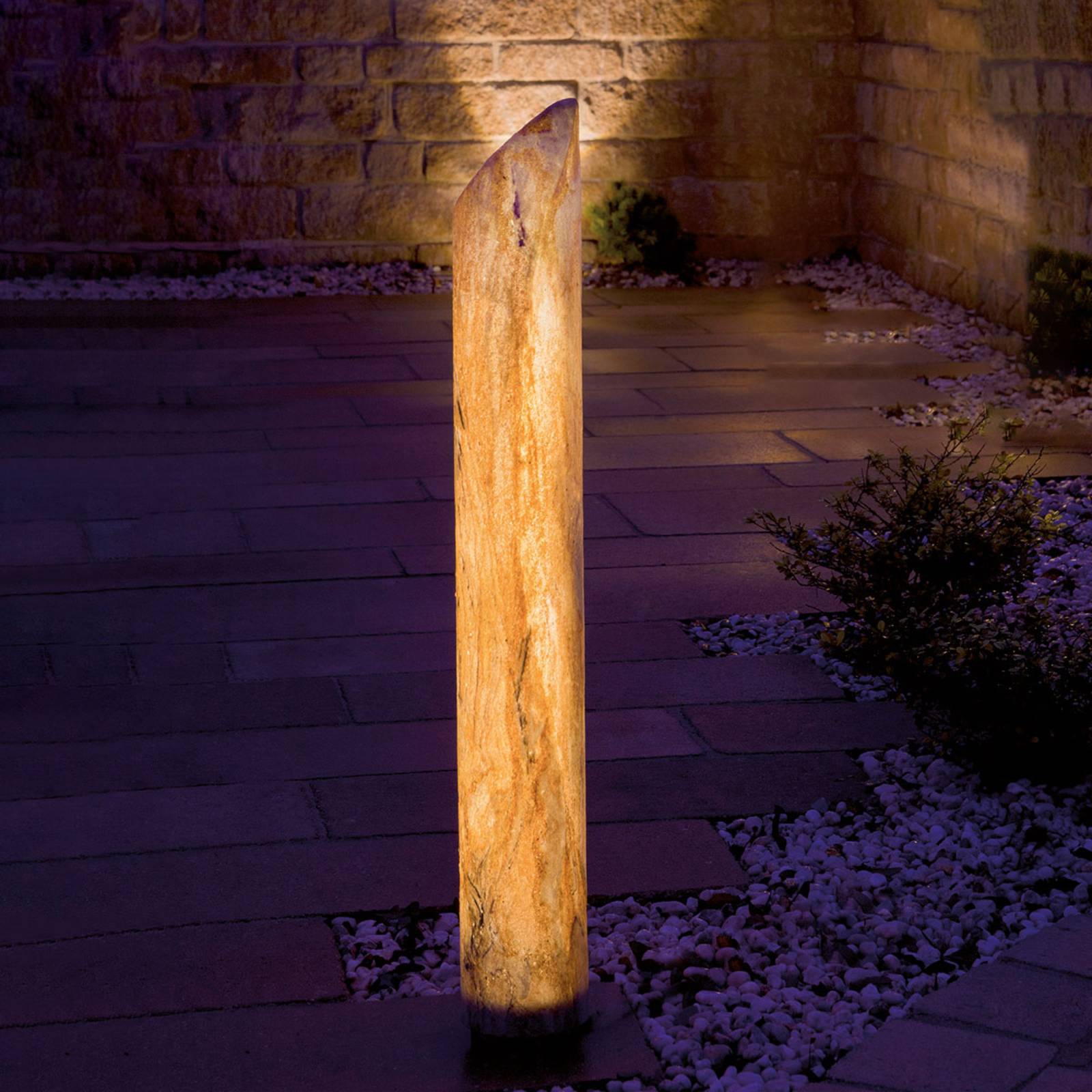 Epstein-Design Leuchtende LED-Säule Sahara mit Sandstein, 110 cm