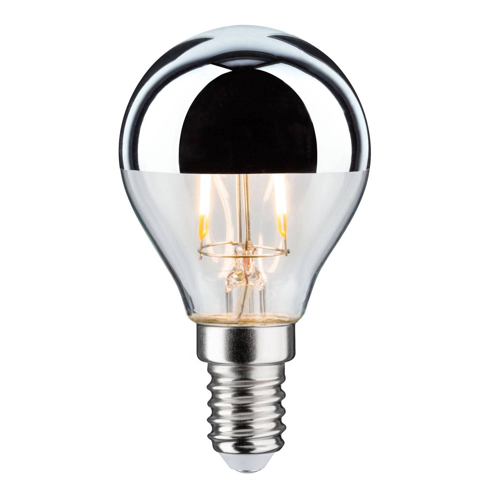 Paulmann LED-Lampe E14 827 Tropfen Kopfspiegel silber 2,6W