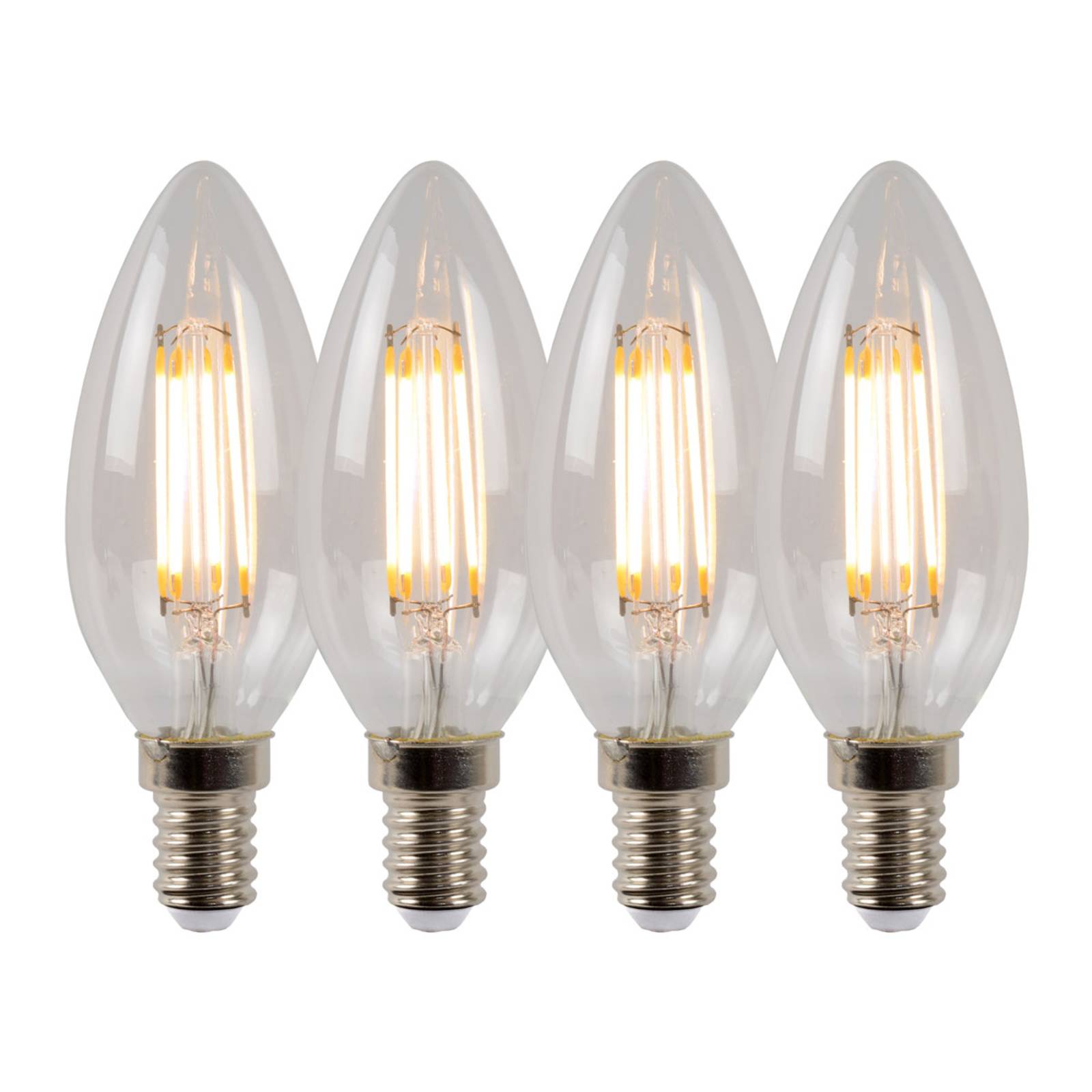 Lucide LED-Kerzenlampe E14 4W 2700K dimmbar 4er-Set