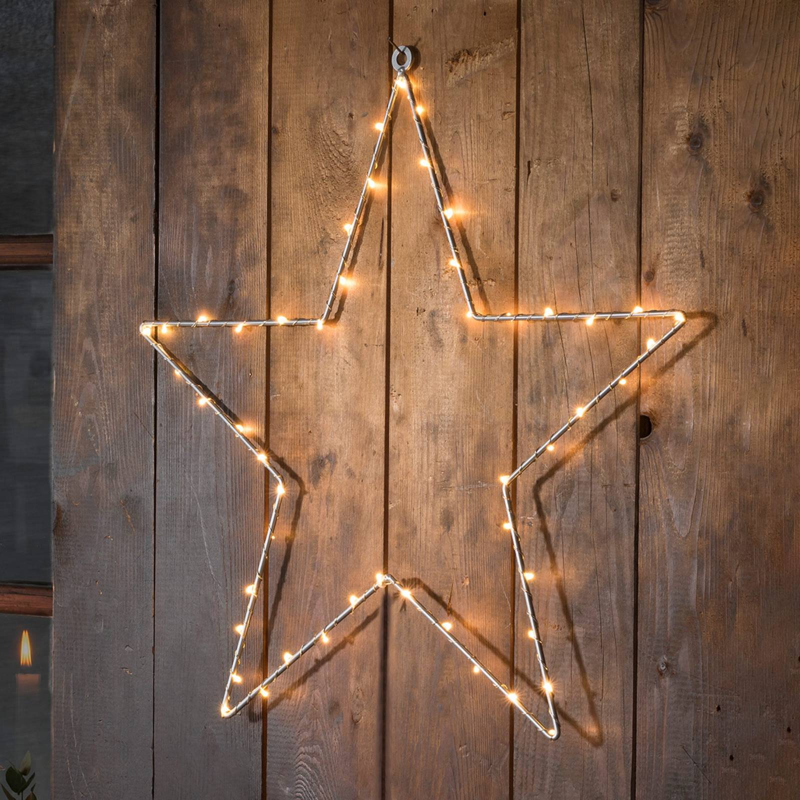 Konstsmide Christmas LED-Metallstern mit Timer, silber
