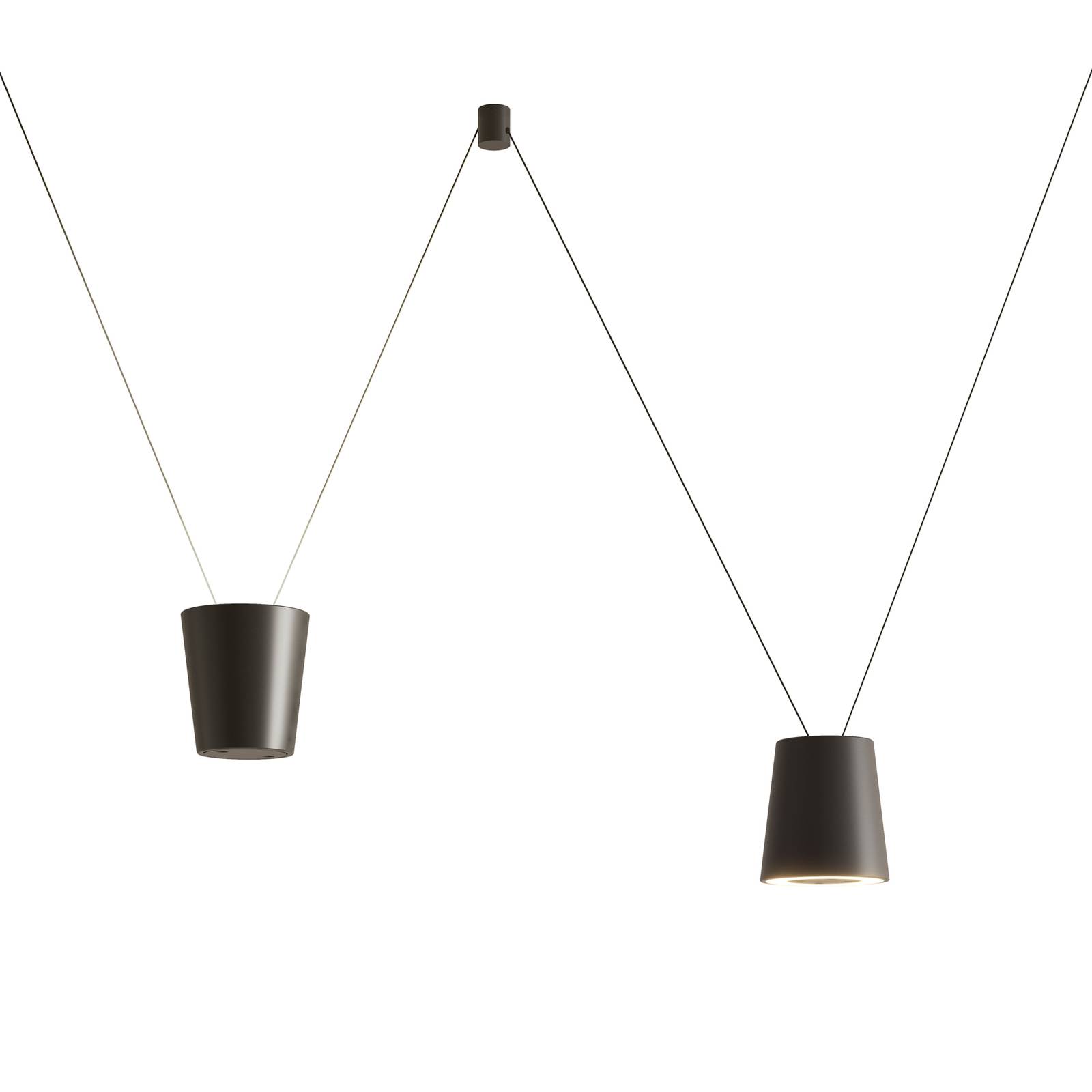 Kundalini LED-Designer-Hängelampe Sling, Einzellampe schwarz