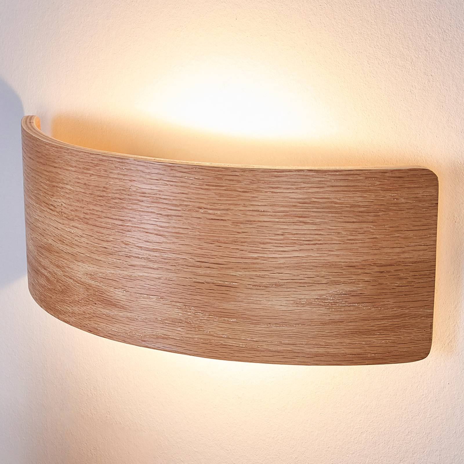 Lindby LED-Wandleuchte Rafailia 33cm, Holz