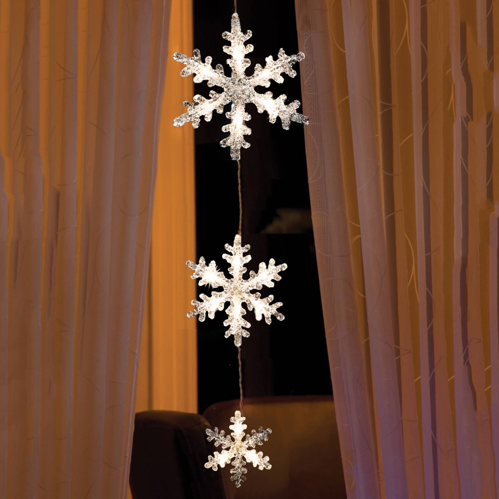 Konstsmide Christmas LED-Lichterkette Schneeflocken