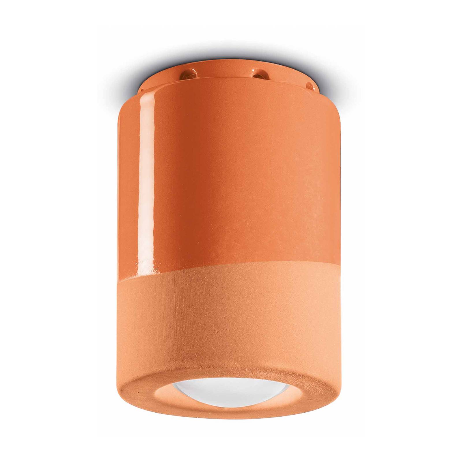 Ferroluce Deckenlampe PI, zylinderförmig, Ø 8,5 cm, orange