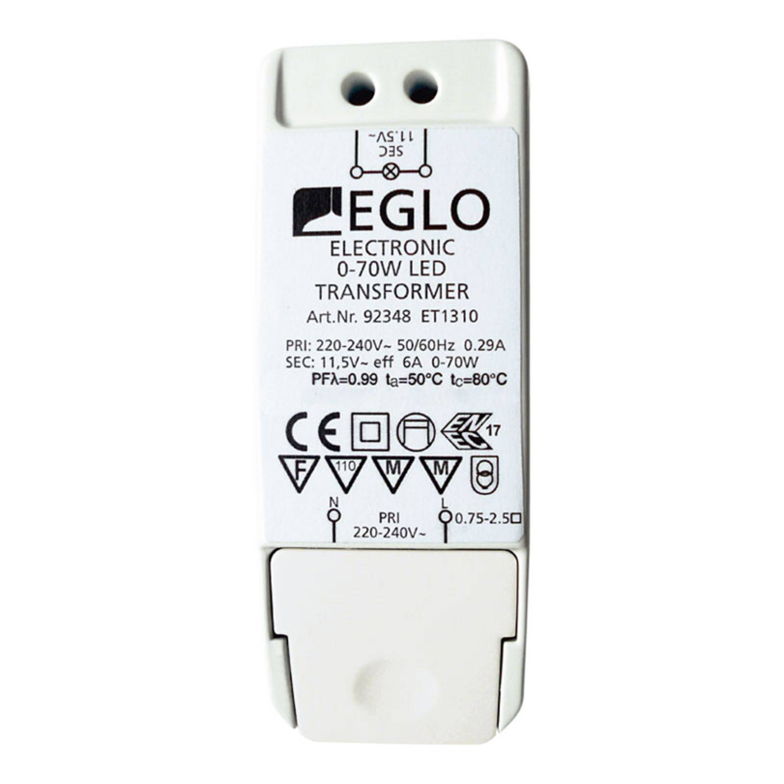 EGLO Transformator 92348 0-40W LED 0-70W Halogen