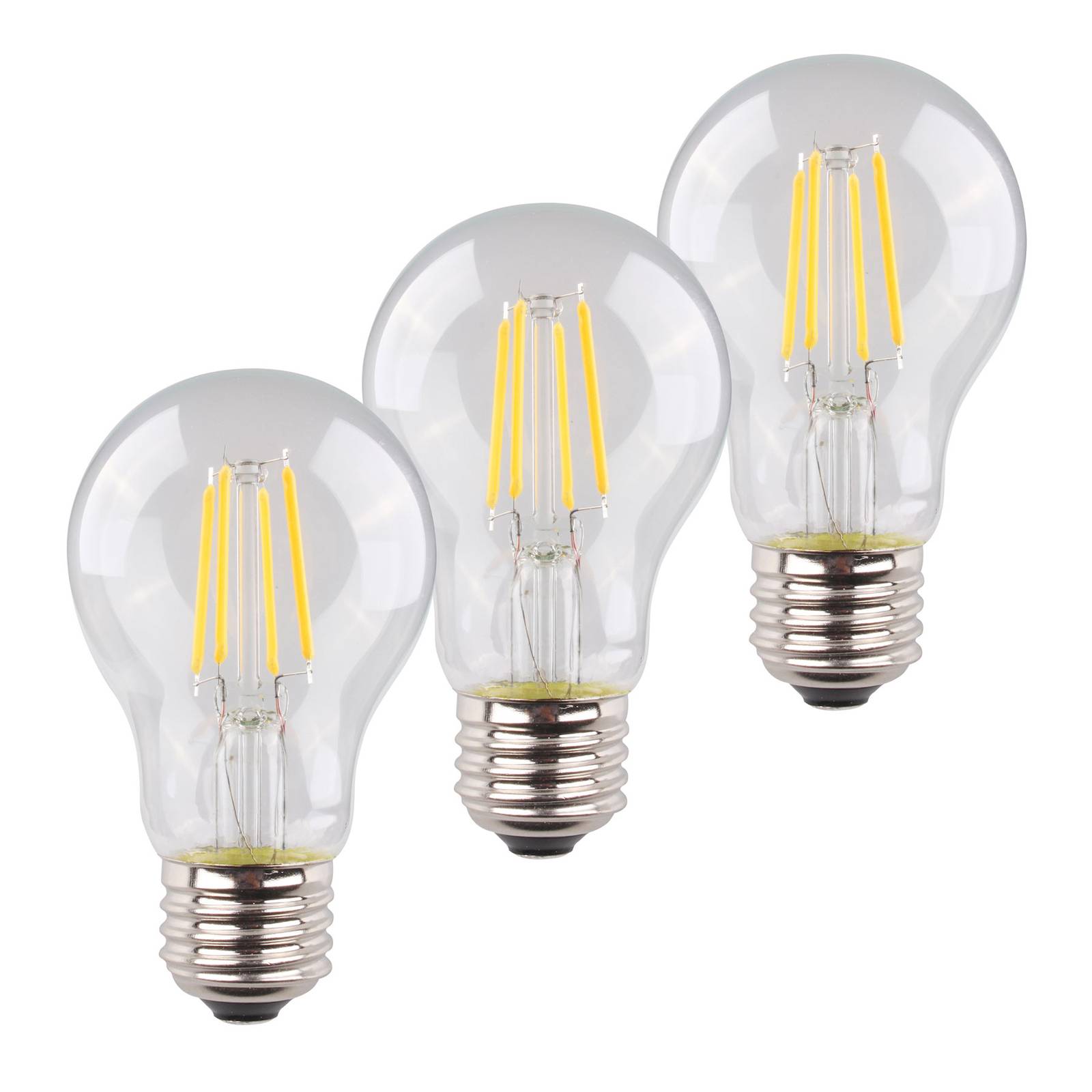 Müller-Licht LED-Lampe E27 4W 2.700K Filament 3erSet, 470lm