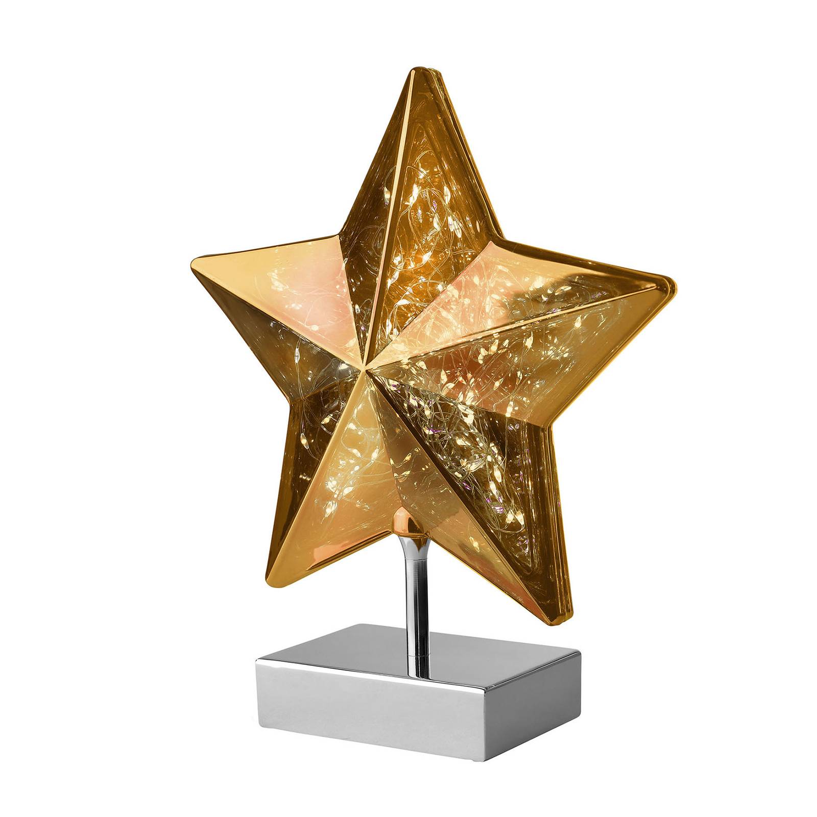 Sompex Tischleuchte Stella in Sternform Höhe 27 cm, gold