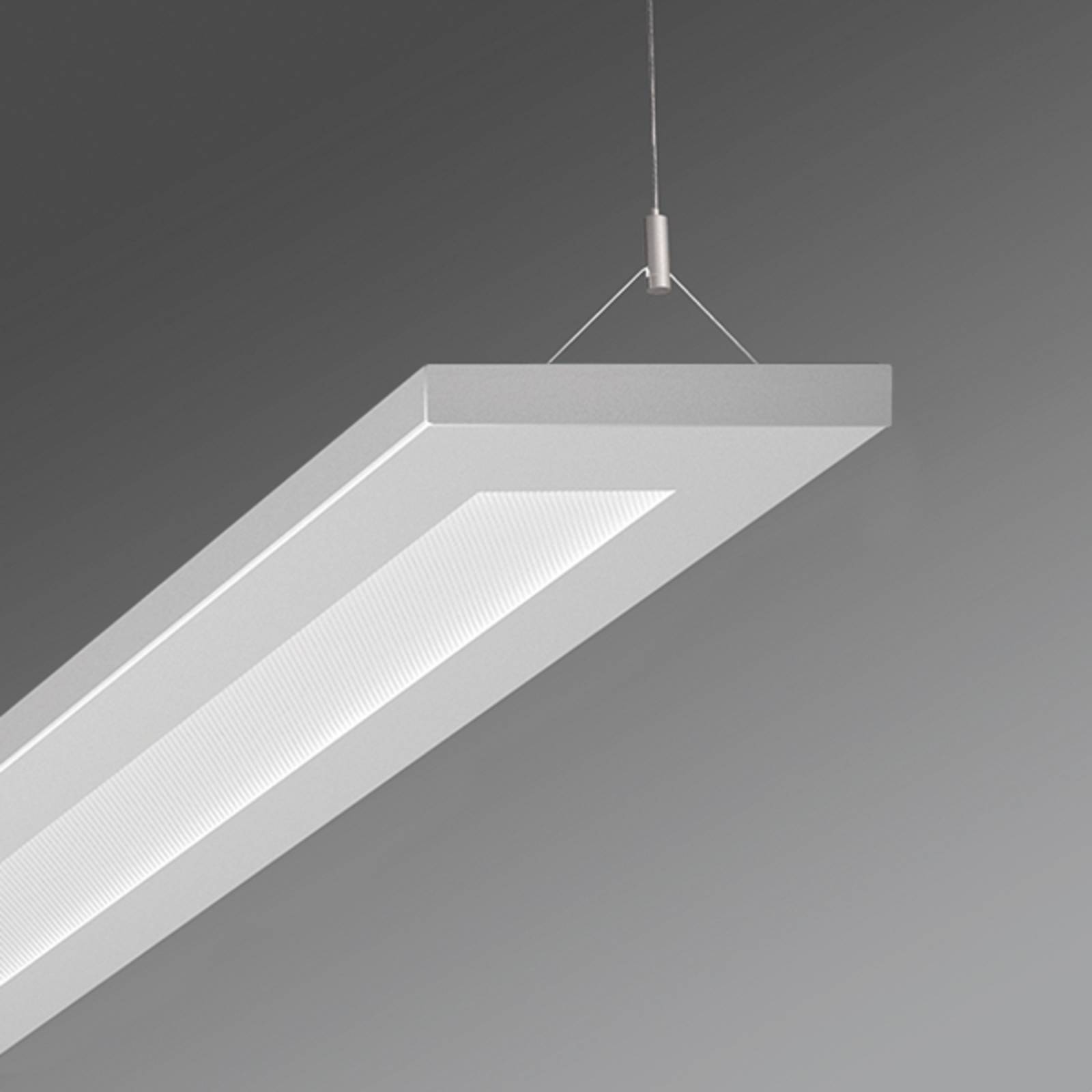 Regiolux LED-Büro-Pendelleuchte Stail mikroprisma weißalu