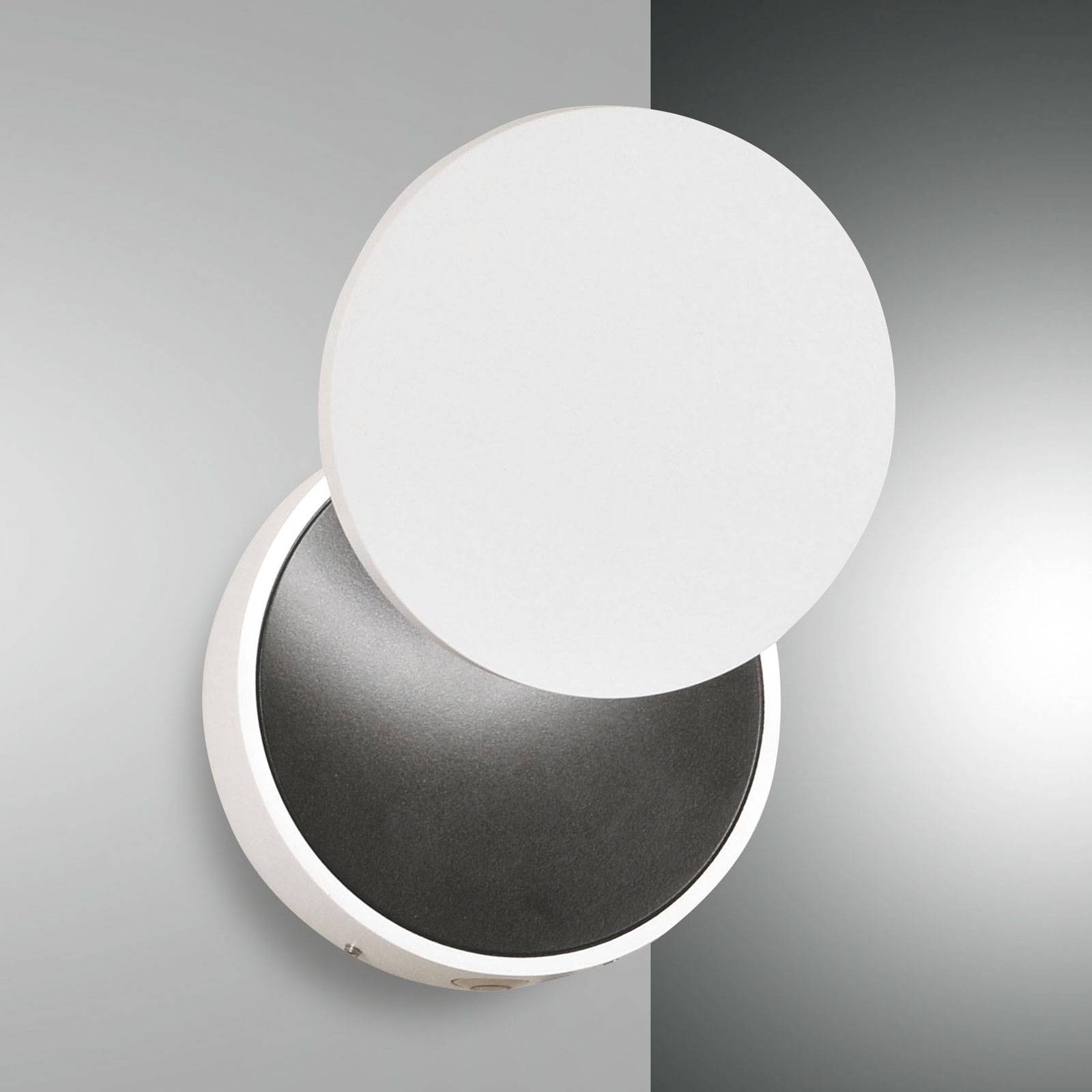 Fabas Luce LED-Wandleuchte Ara mit Lesespot, weiß-schwarz