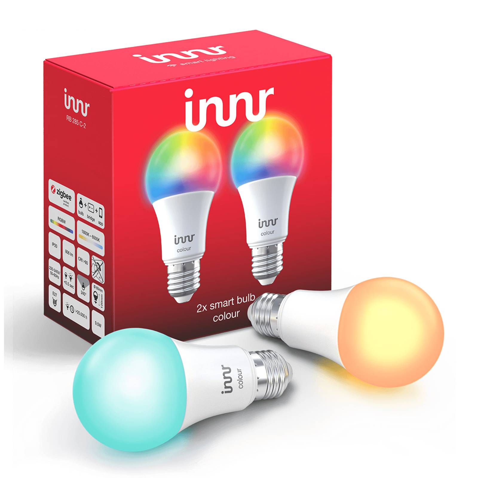 Innr Lighting E27 9,5W LED-Lampe Innr Smart Bulb Colour 2er-Pack