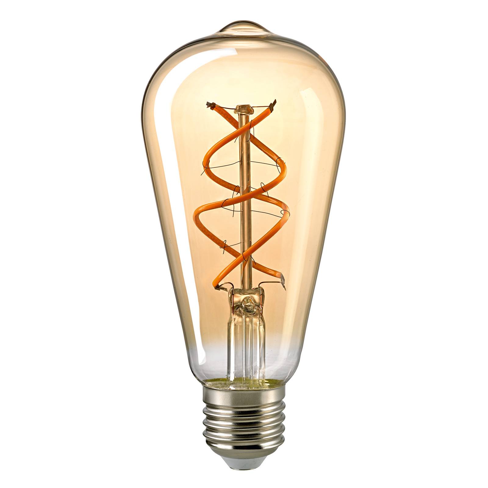 Sompex LED-Lampe E27 ST64 5,5W curved Rustika gold