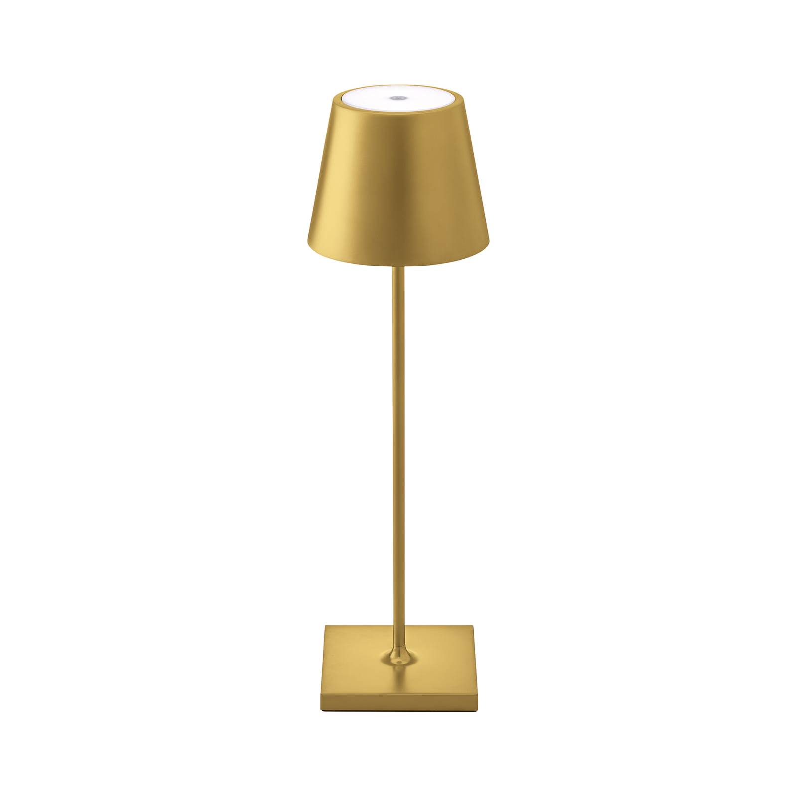 Sigor LED-Akku-Tischleuchte Nuindie, rund, 38 cm, gold