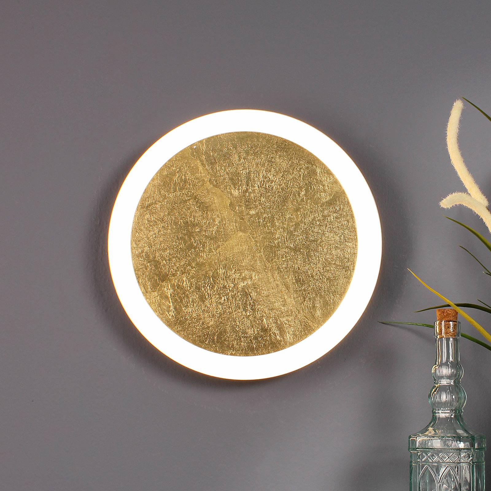 Eco-Light LED-Wandleuchte Moon Ø 50 cm, gold