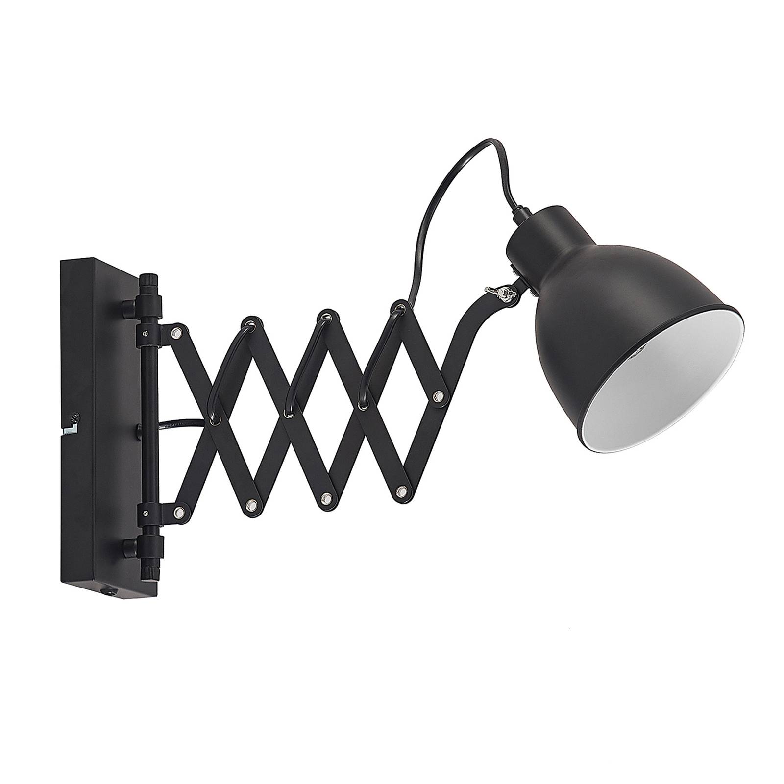 ELC Timbra Wandlampe mit Scherenarm, schwarz