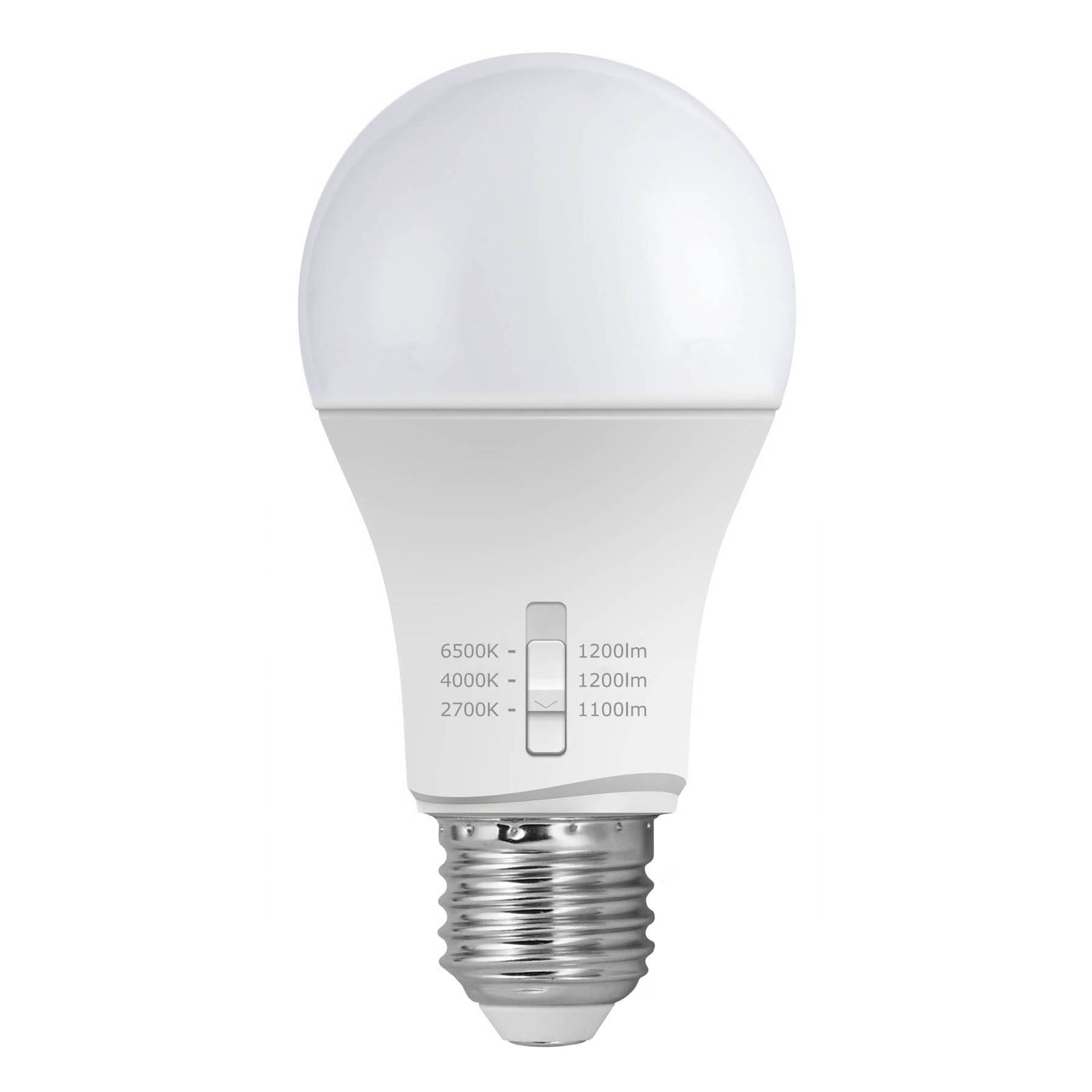 Fumagalli E27 11W LED-Lampe A60 CCT 2.700/4.000/6.500K
