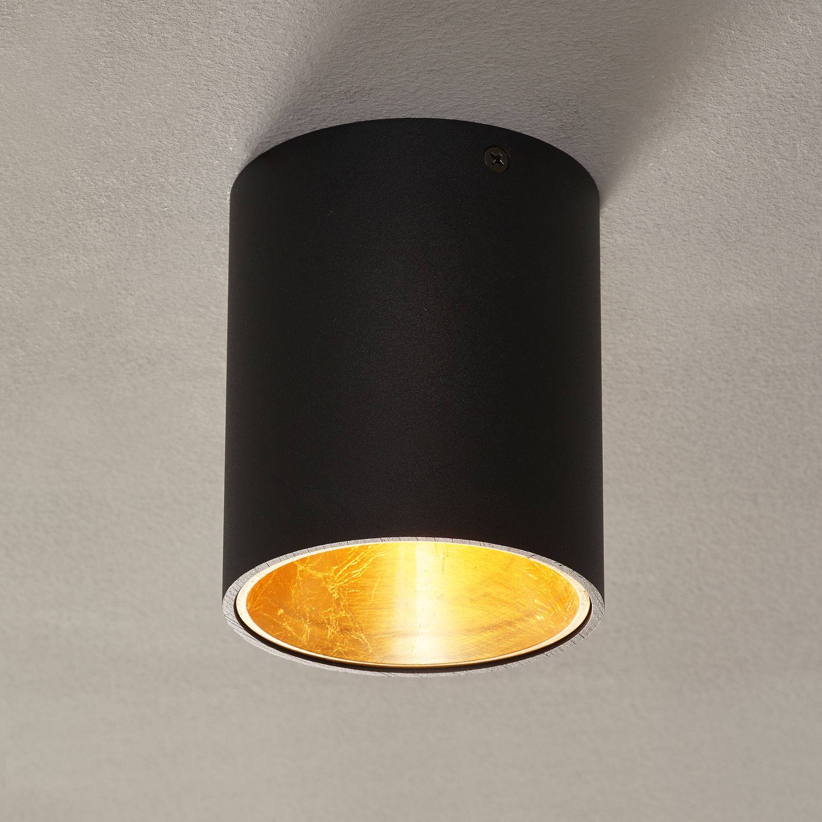 EGLO LED-Deckenlampe Polasso rund, schwarz-gold