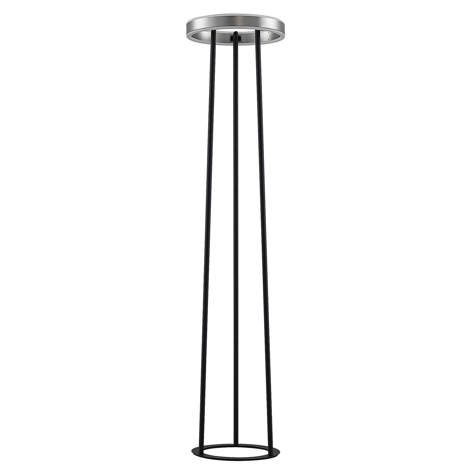 Lucande Seppe LED-Stehleuchte, Ø 30 cm, nickel