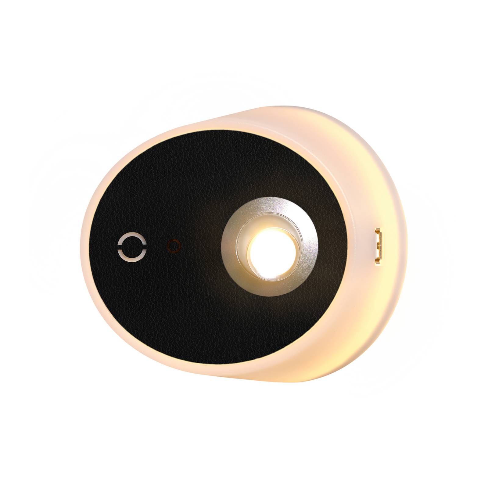 Carpyen LED-Wandlampe Zoom Spot USB-Ausgang, Leder schwarz