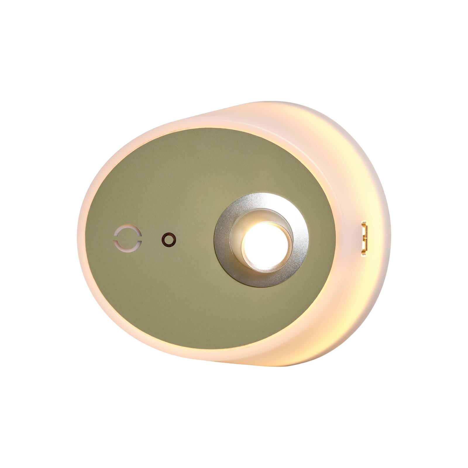 Carpyen LED-Wandleuchte Zoom, Spot, USB-Ausgang, khaki