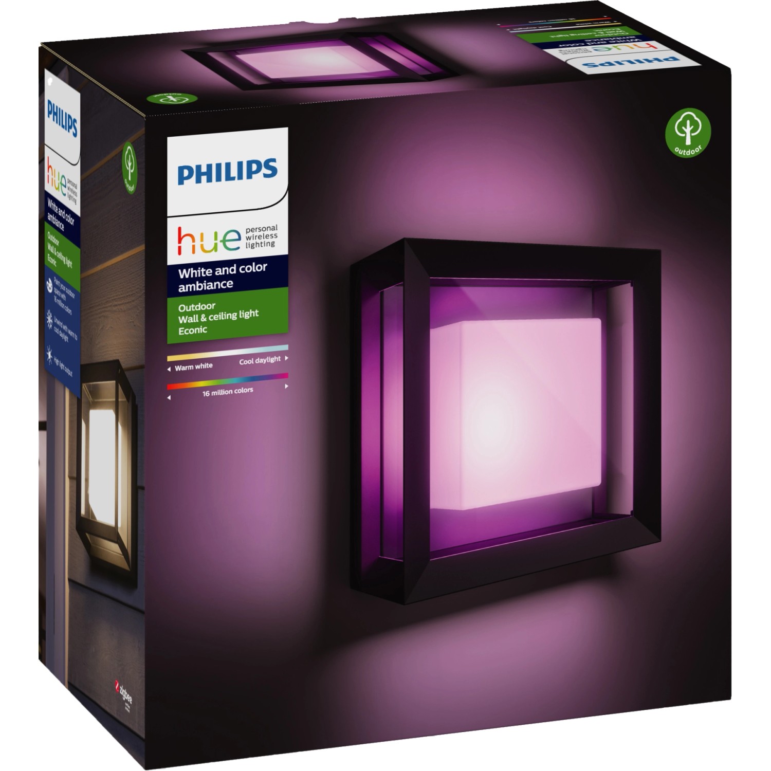 Philips Hue White & Color Ambiance Econic LED-Wandleuchte quadratisch