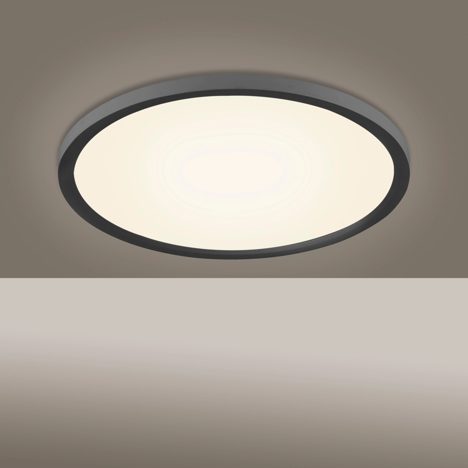 Leuchten Direkt LED-Panel Flat Ø 40 cm ultraflaches Design 2700 K - 5000 K Schwarz-Weiß