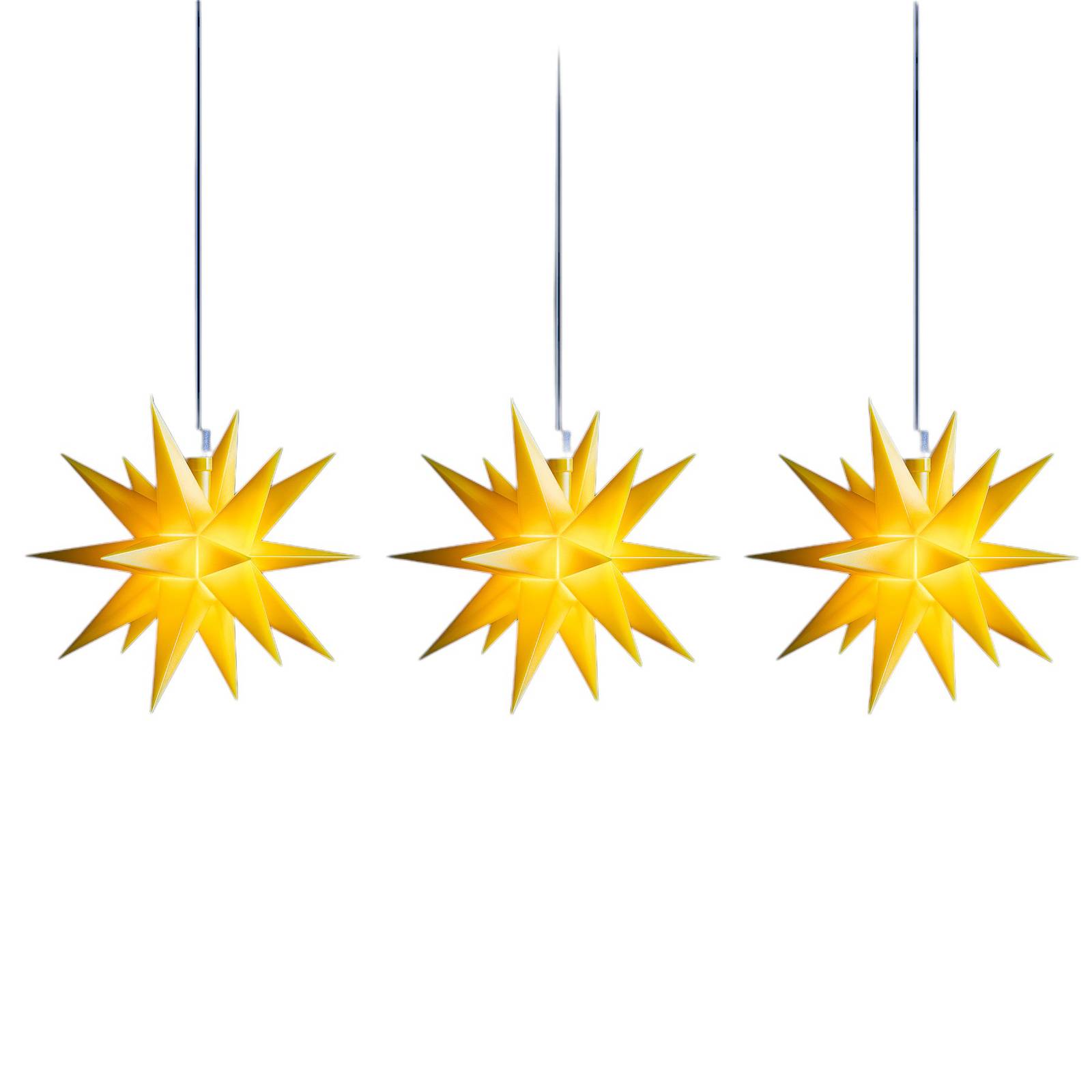 Sterntaler LED-Lichterkette Mini-Sterne außen 3-fl. gelb