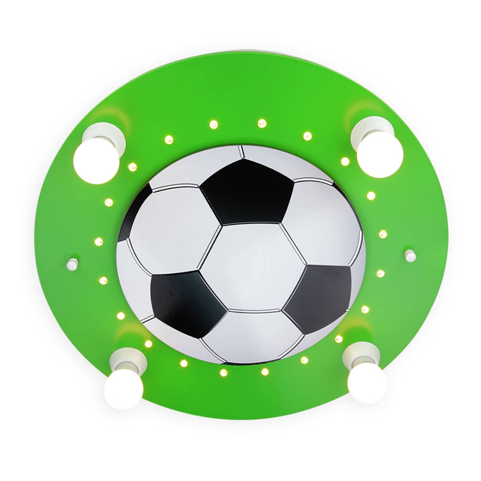 Elobra Deckenleuchte Fußball, vierflammig dunkelgrün-weiß