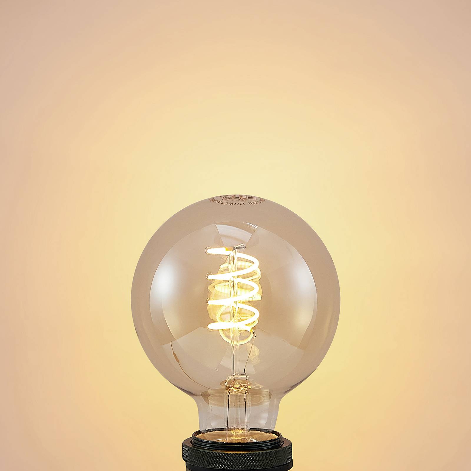 Lucande LED-Lampe E27 G95 4W 2.200K dimmbar amber