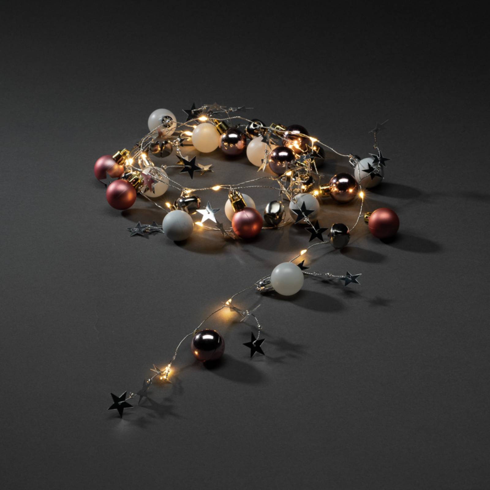 Konstsmide Christmas LED-Lichterkette, bunte Perlen, Kugeln und Sterne