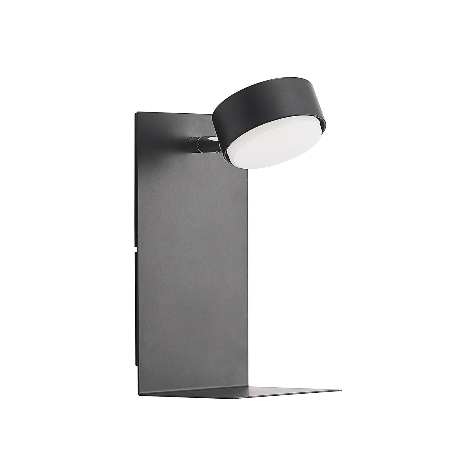 Lindby Kaylou LED-Wandlampe, USB, Ablage, schwarz