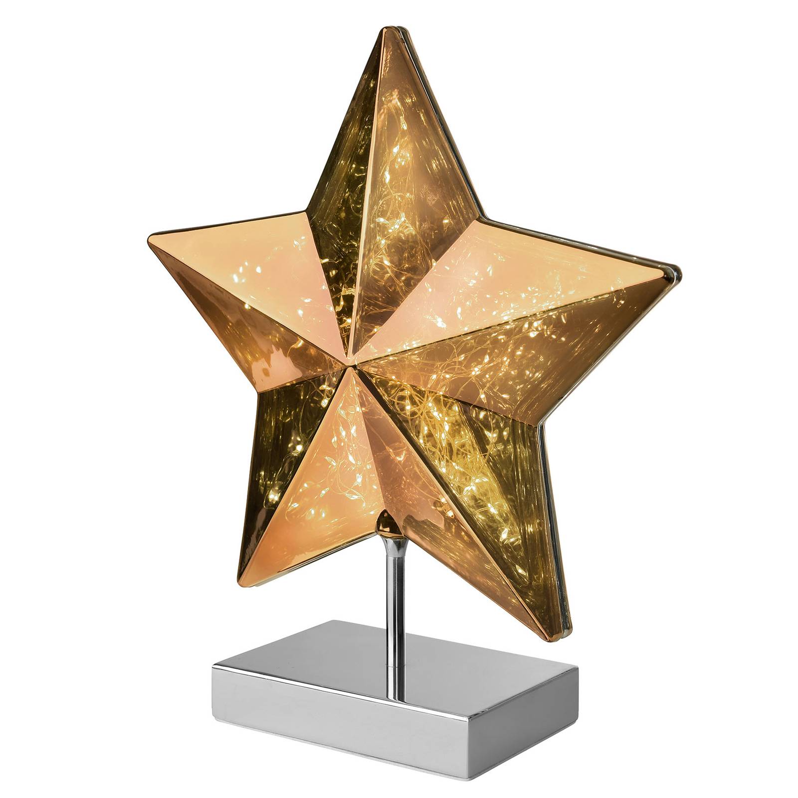 Sompex Tischleuchte Stella in Sternform Höhe 34 cm, gold