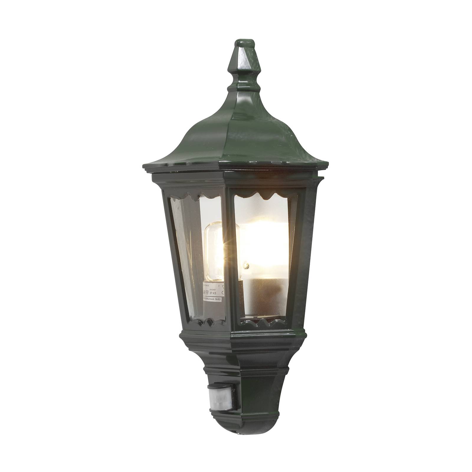 Konstsmide Außenwandlampe Firenze Halbschale, Sensor, grün