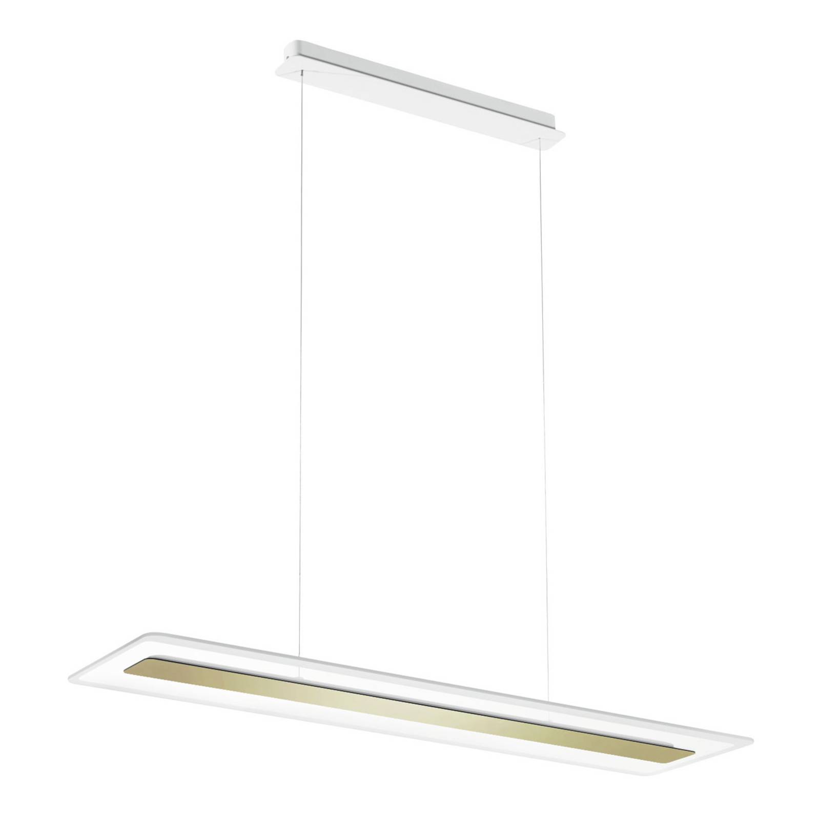 Linea Light LED-Hängeleuchte Antille, Glas, rechteckig, gold
