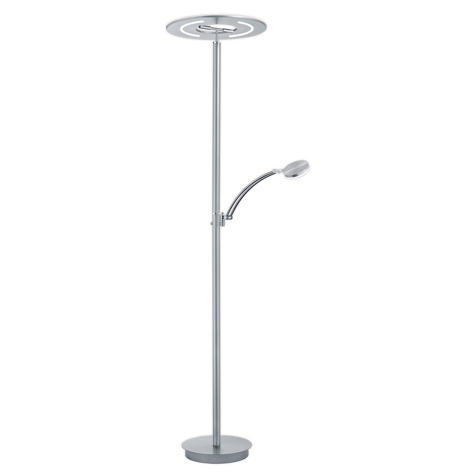HELL LED-Stehleuchte Monti aus Nickel, Leselampe, CCT