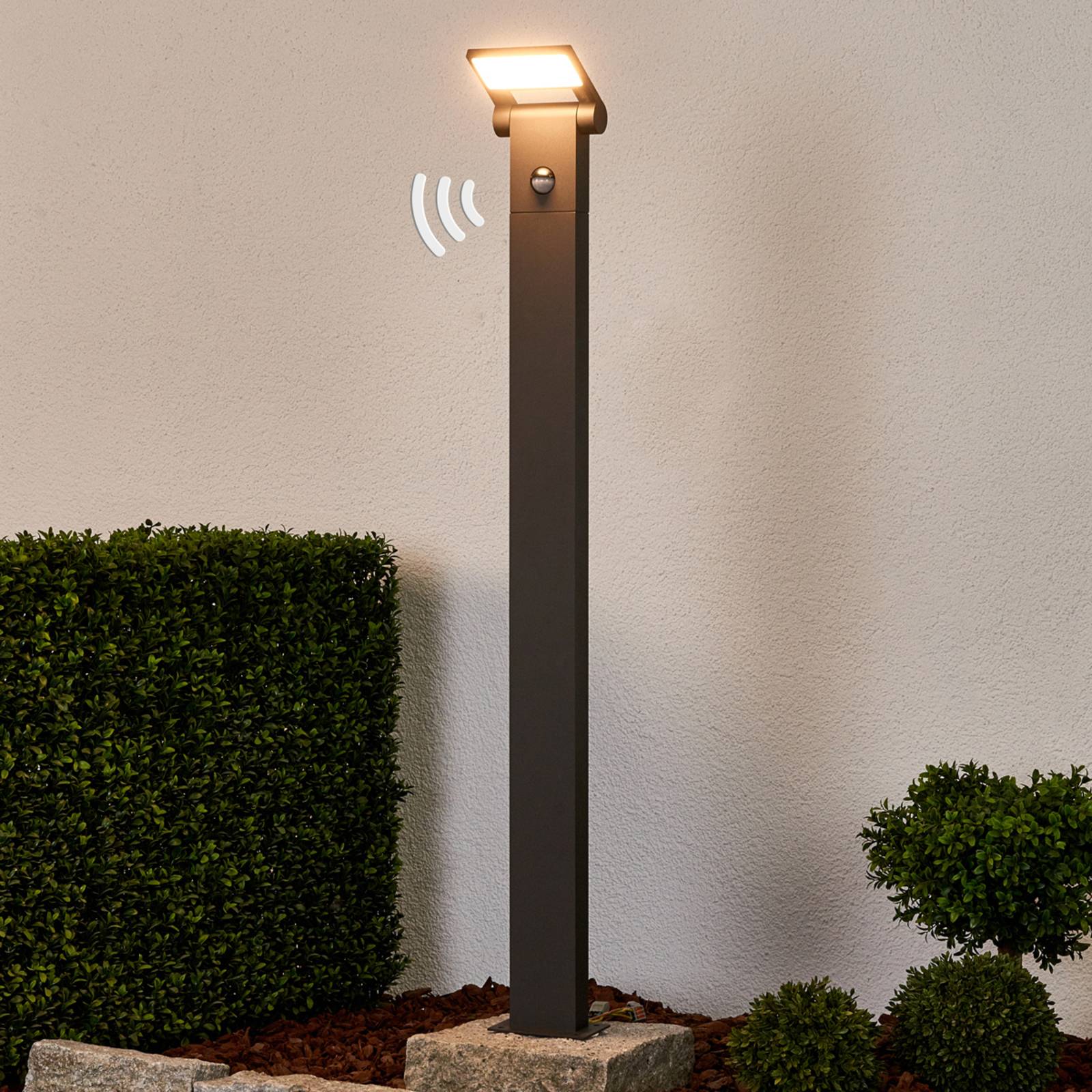 LUCANDE LED-Pollerlampe Marius mit Sensor, 100 cm