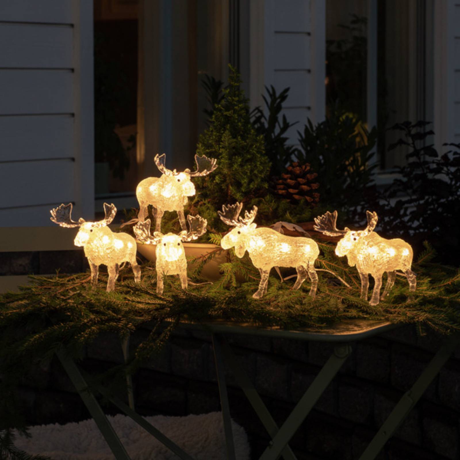 Konstsmide Christmas LED-Dekoleuchte fünf Elche für den Außenbereich