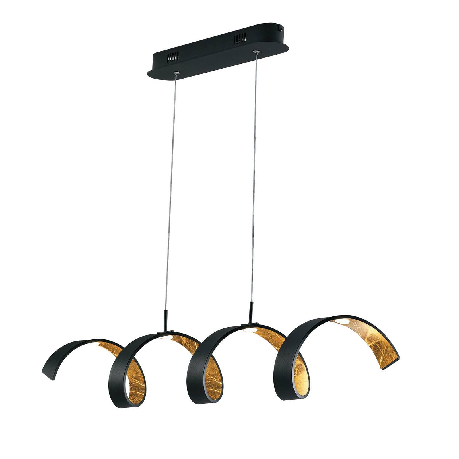 Eco-Light LED-Hängeleuchte Helix, schwarz-gold, 80 cm