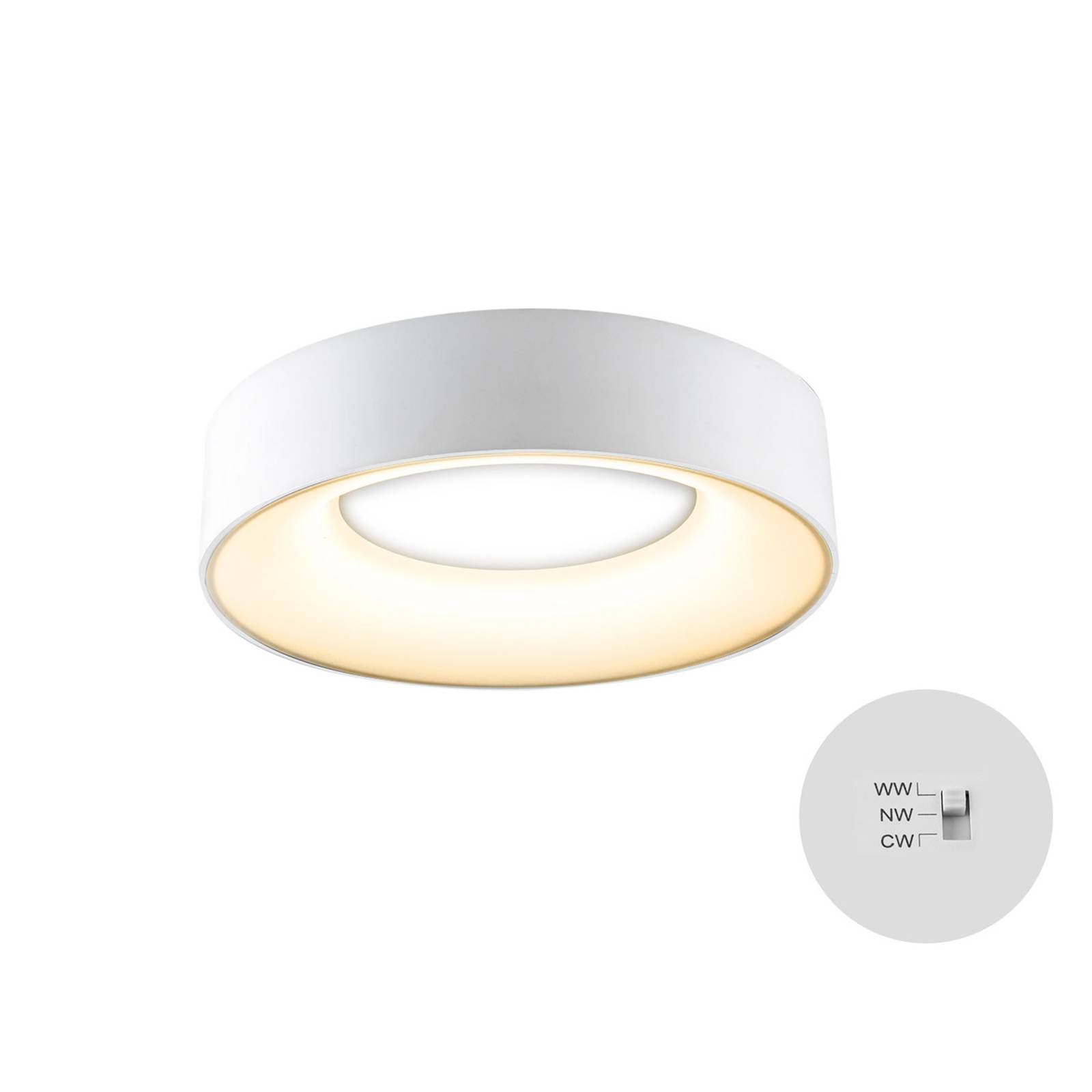EVN LED-Deckenleuchte Sauro, Ø 30 cm, weiß