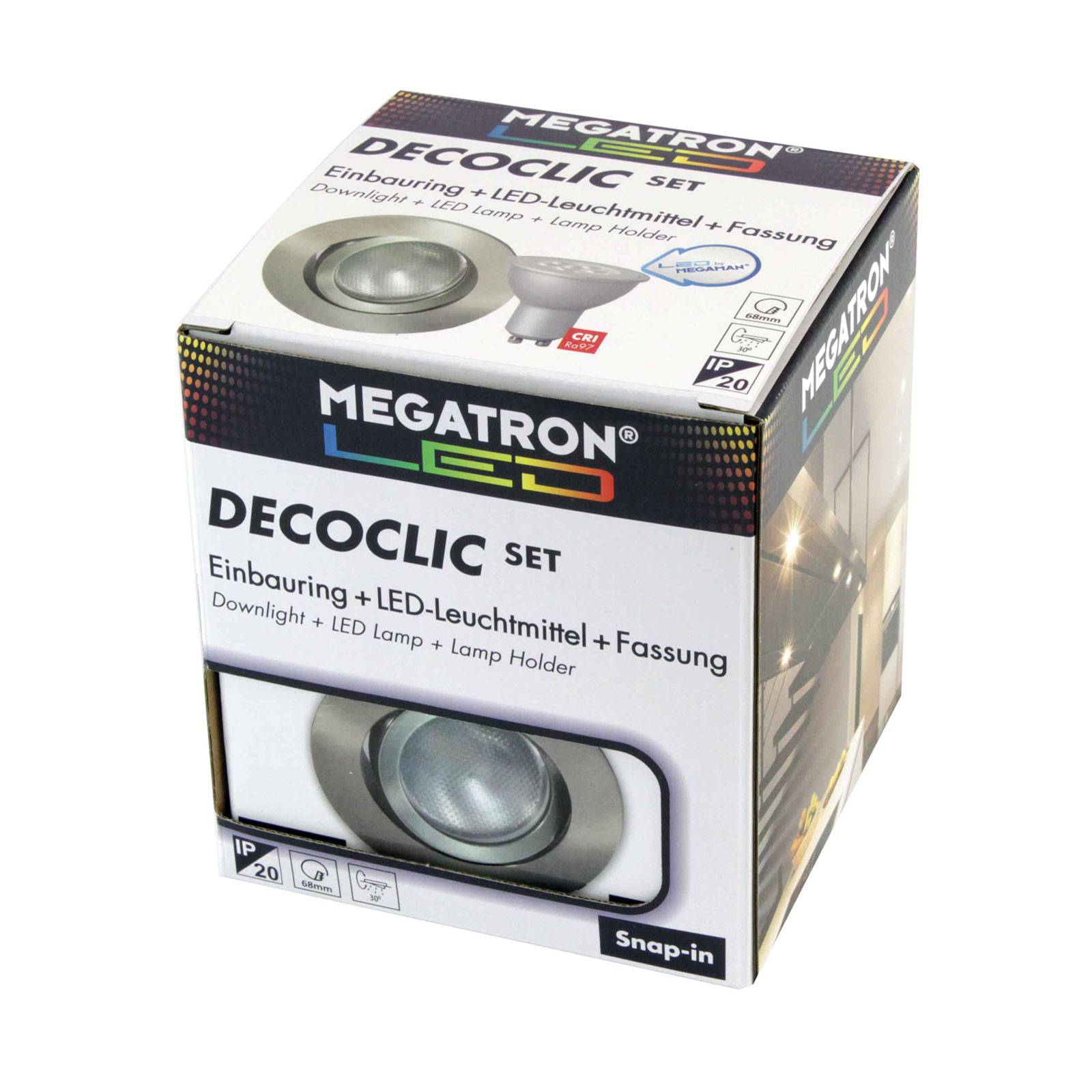 Megatron LED-Einbauspot Decoclic Set mit GU10 6 W, eisen