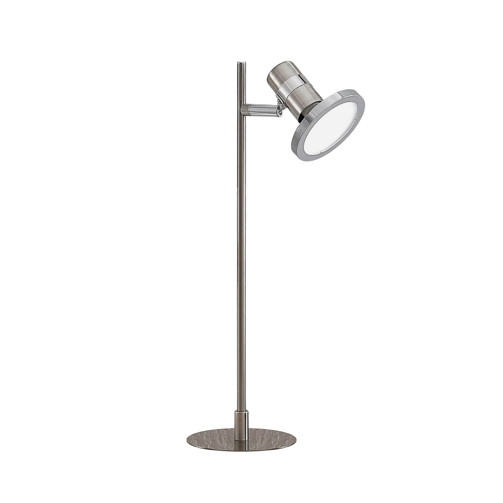 Lindby Kajetan LED-Tischlampe, nickel, einflammig