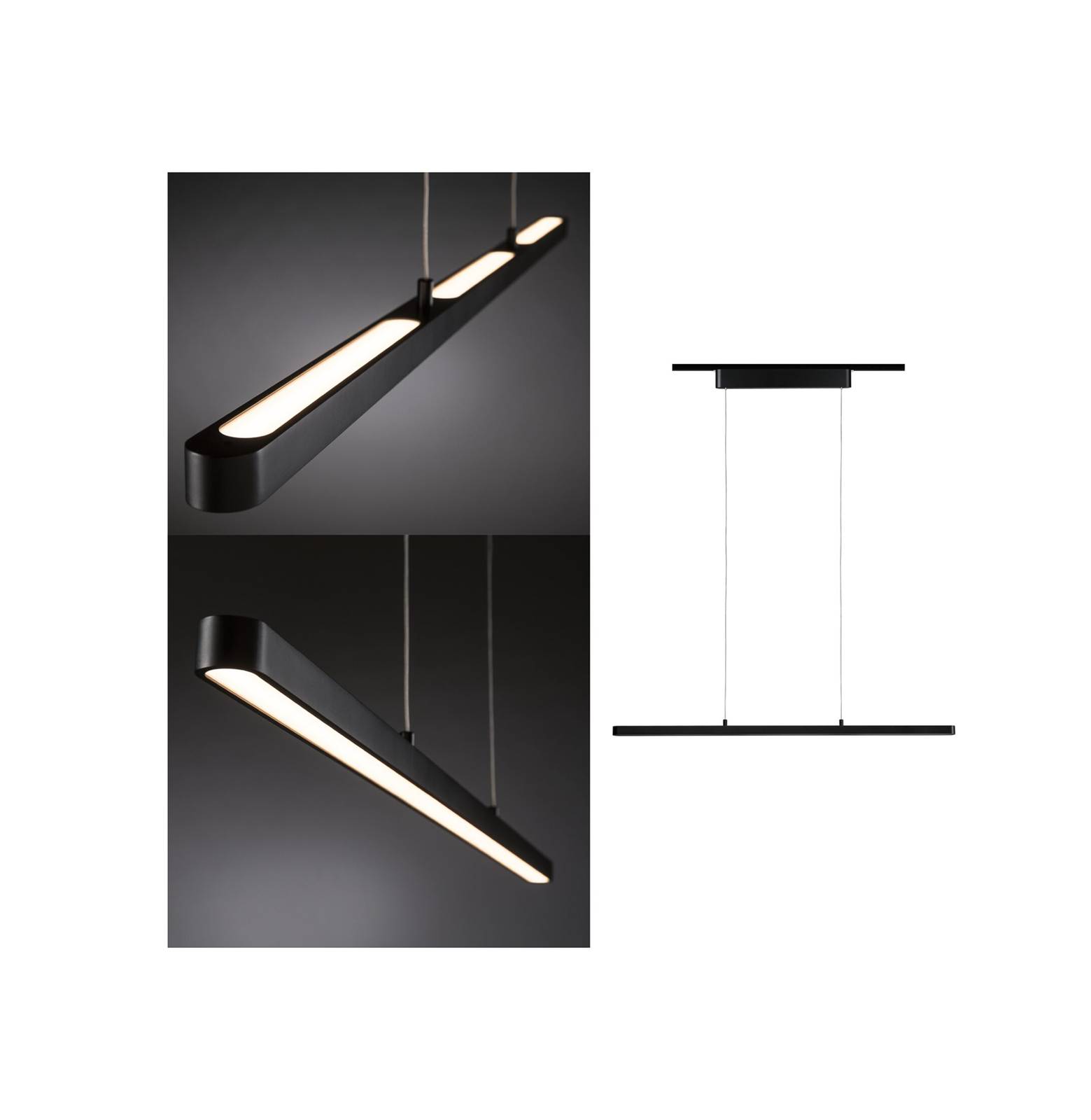 Paulmann URail Lento LED-Pendellampe, schwarz matt