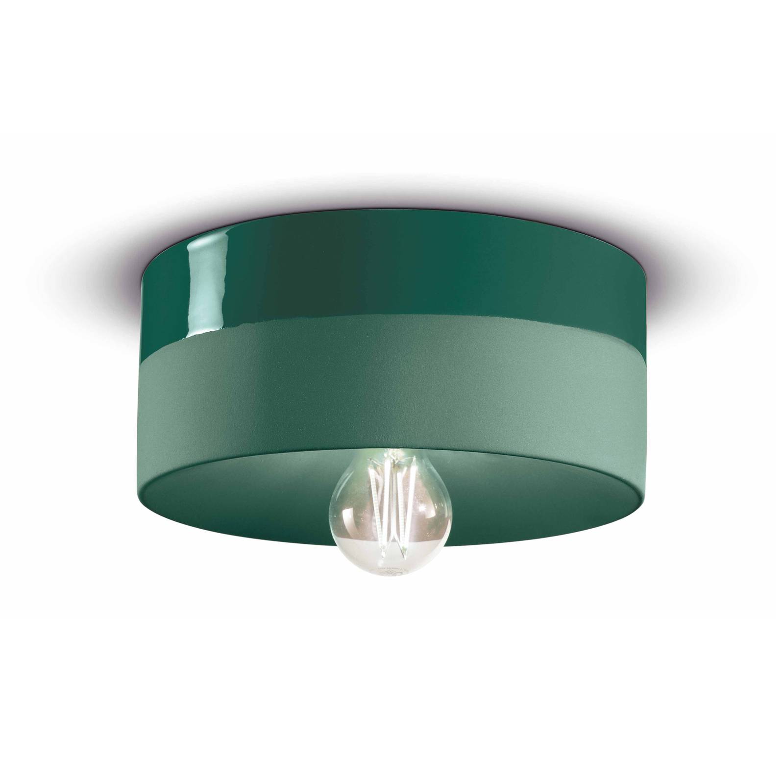Ferroluce Deckenlampe PI Keramik glänzend/matt Ø 25 cm grün