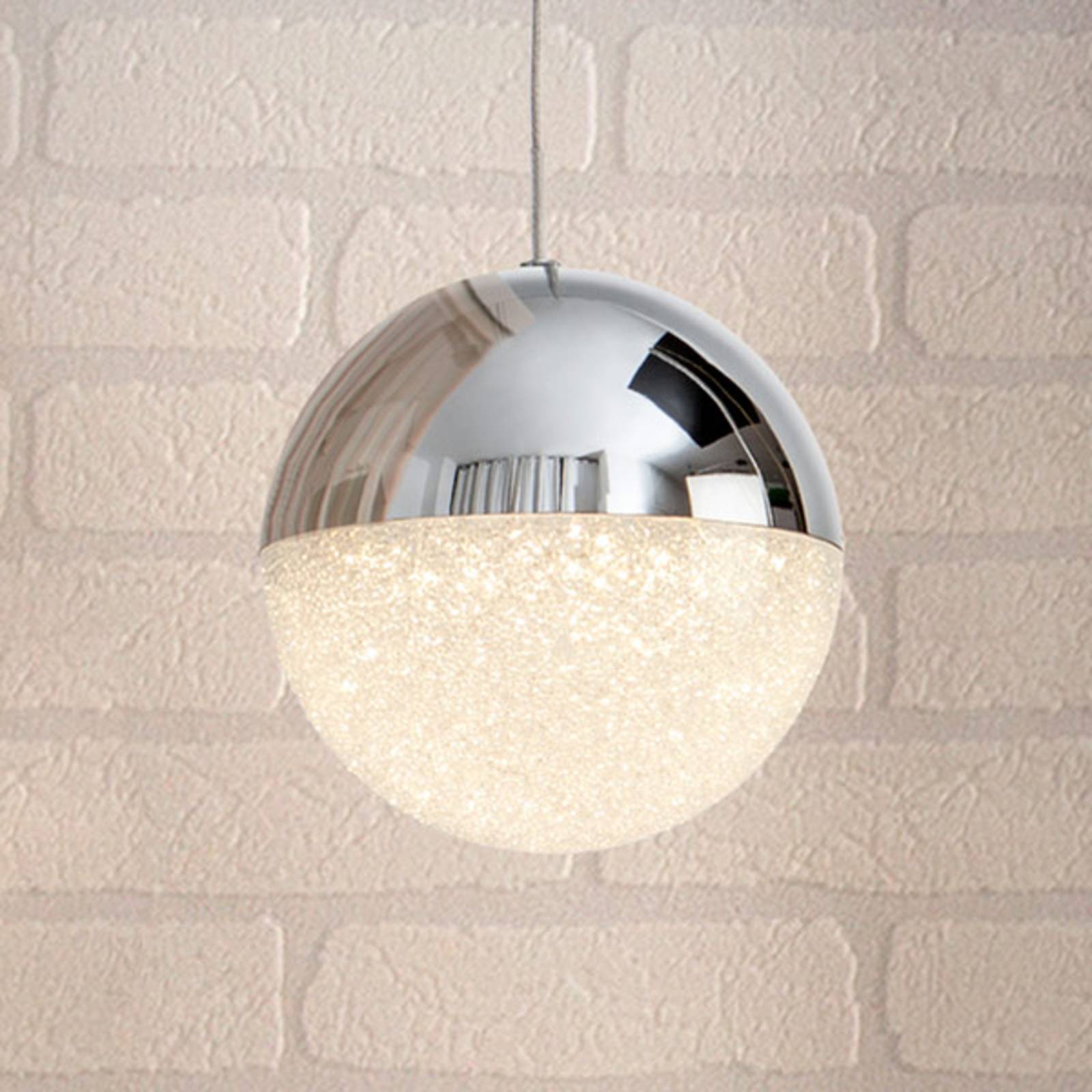 Schuller Valencia LED-Hängeleuchte Sphere, chrom, 1-flammig, Ø 12 cm