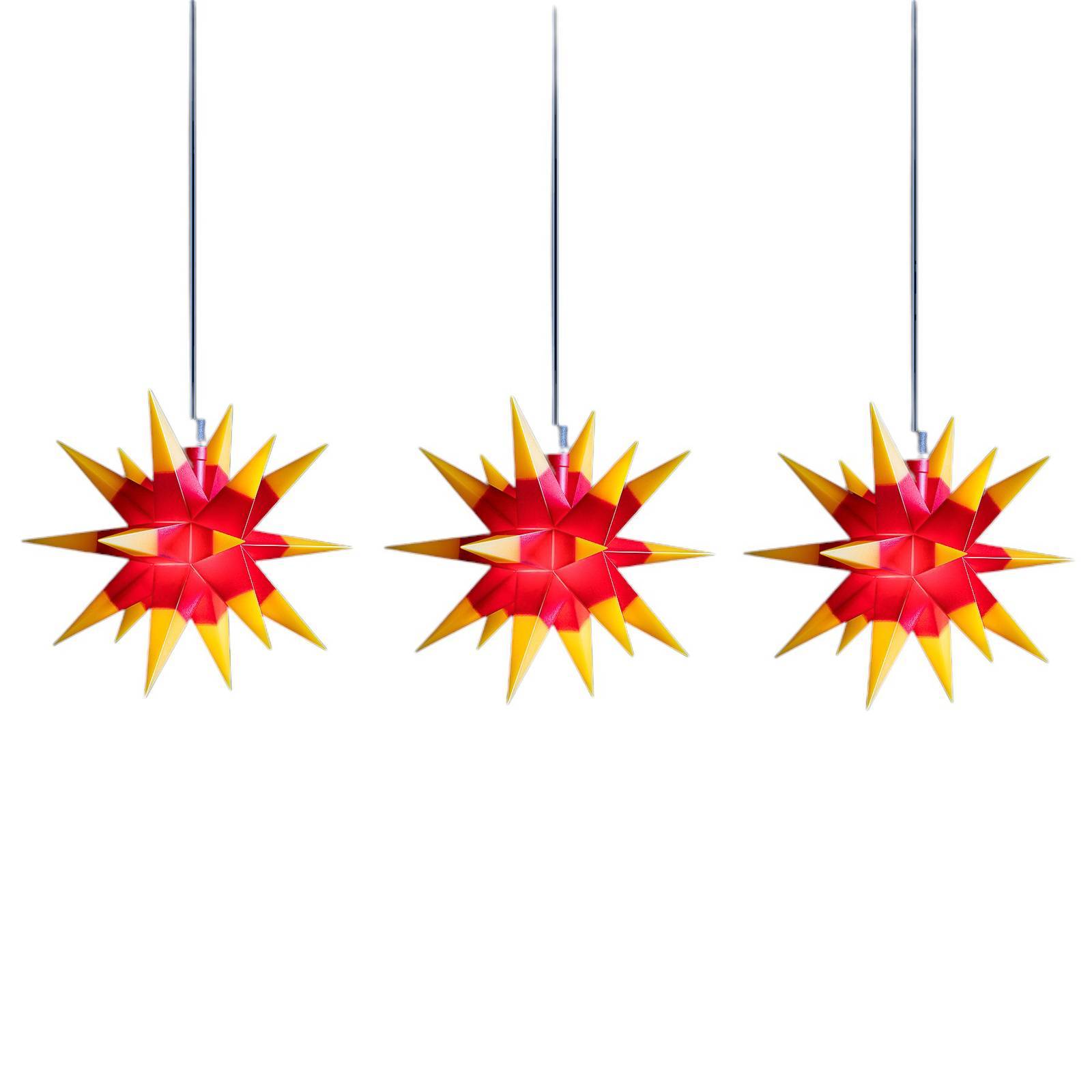 Sterntaler LED-Lichterkette Mini-Sterne außen 3-fl. rot/gelb