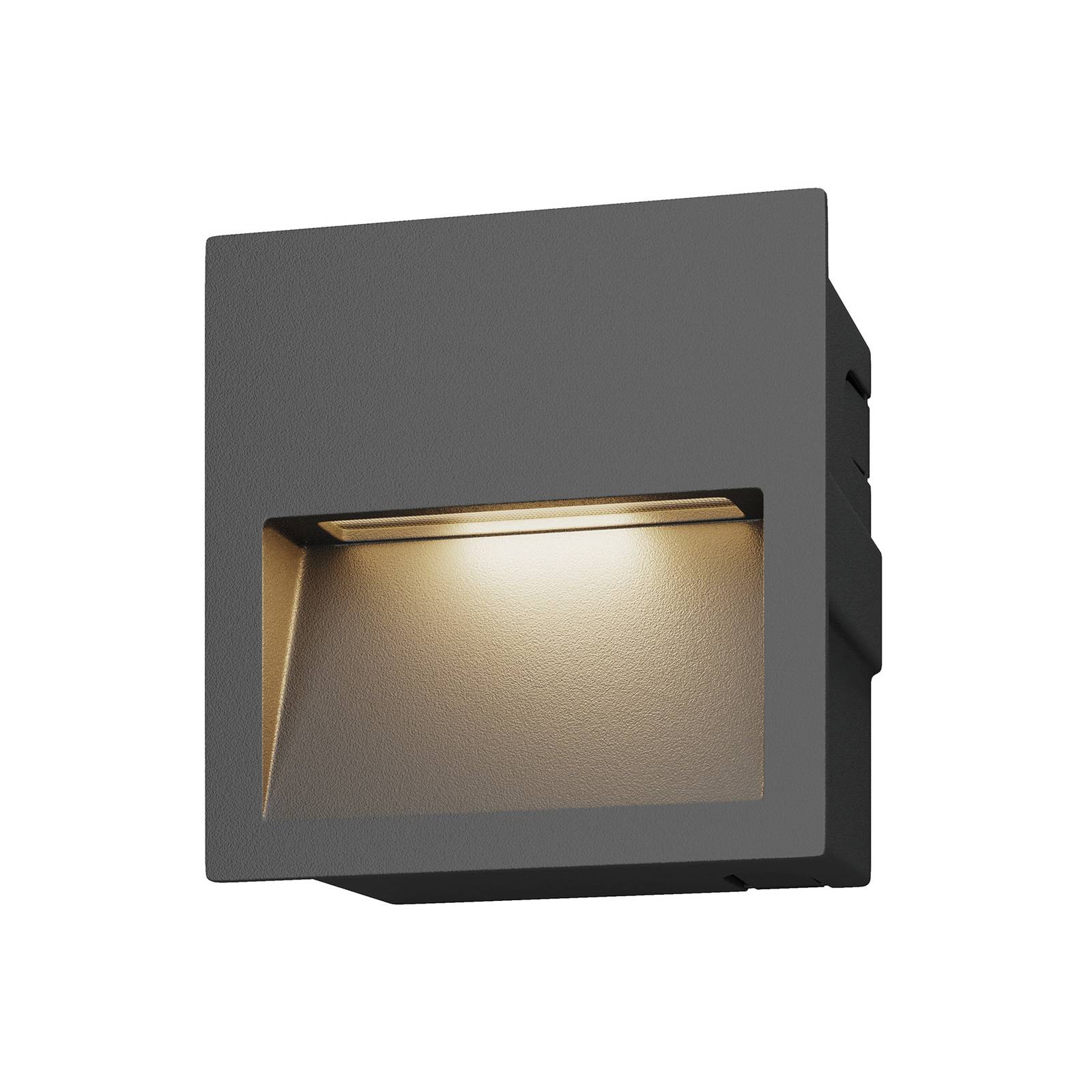 LUCANDE Quadratische LED-Wandeinbaulampe Loya für außen