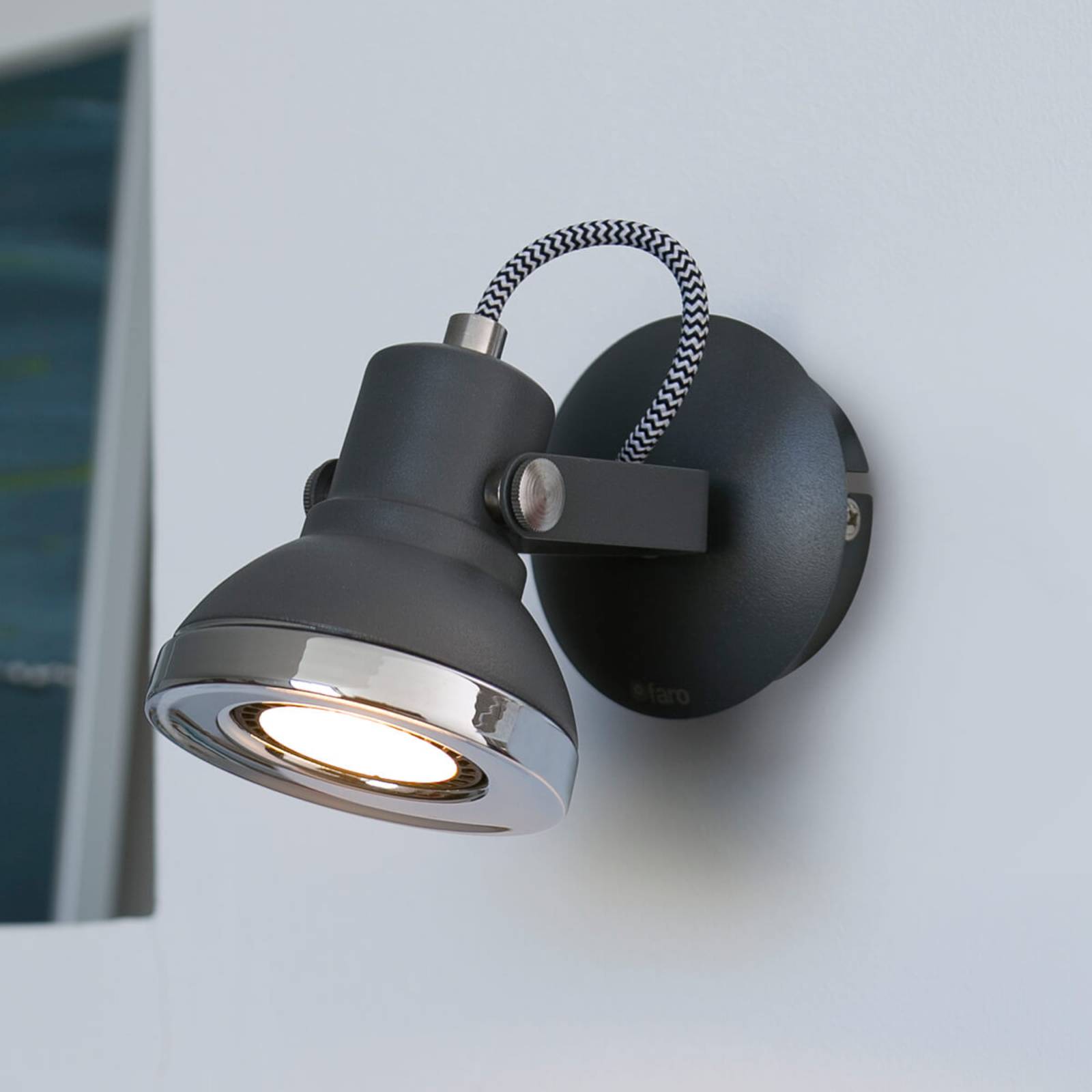 FARO BARCELONA Ring - einflammiger LED-Wandstrahler in Dunkelgrau