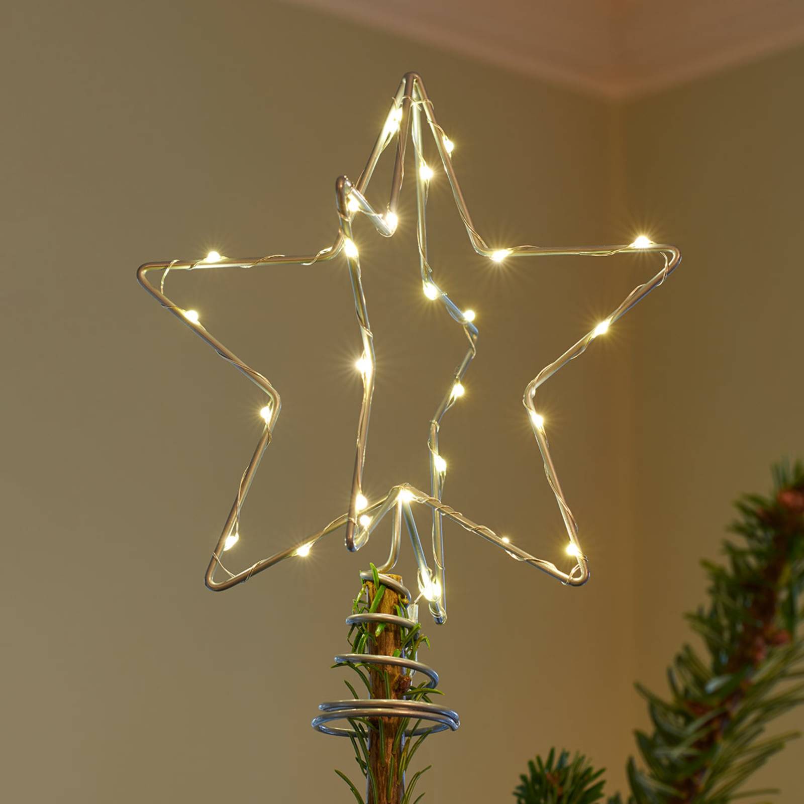 Sirius LED-Dekoleuchte Christmas Top, silber
